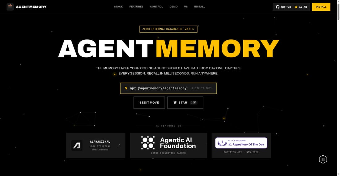 Agentmemory screen shot