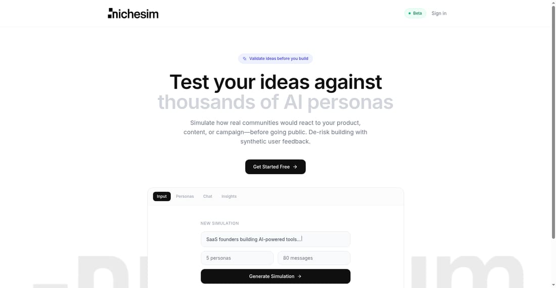 nichesim v.1 screen shot