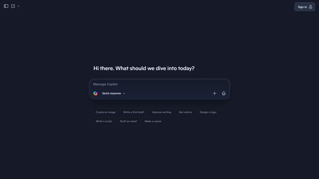 Microsoft Copilot screen shot