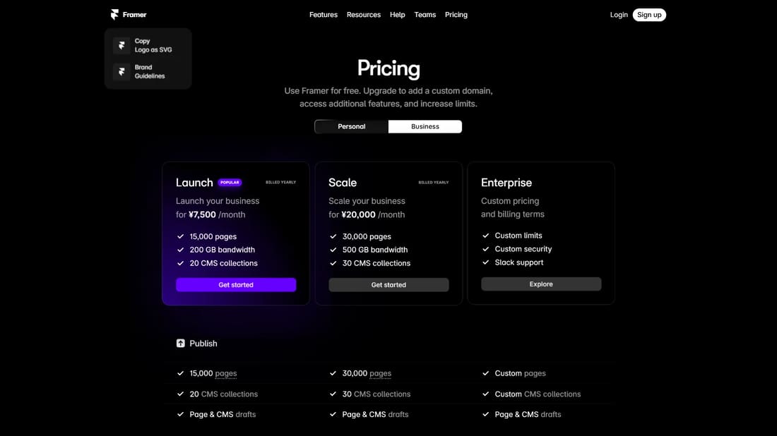 Framer screen shot