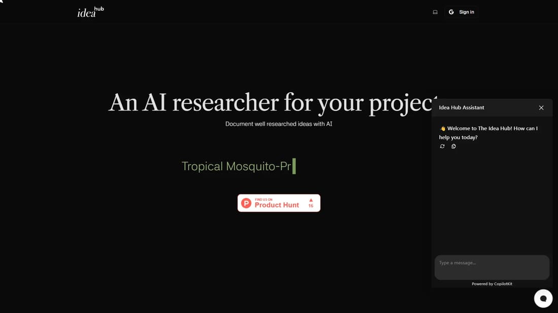 The Idea Hub screen shot