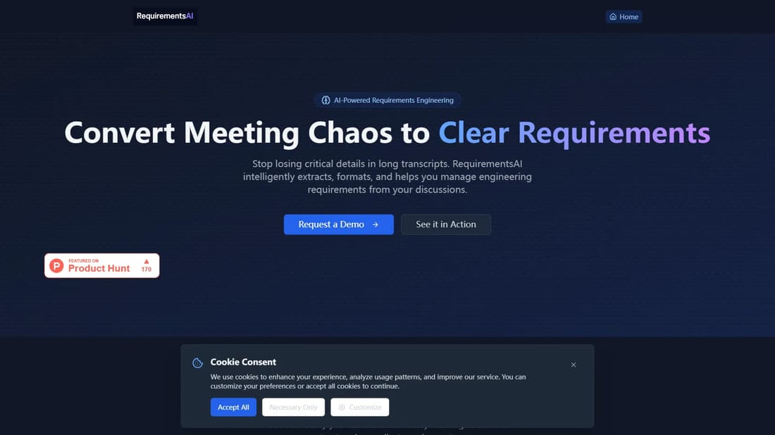RequirementsAI screen shot