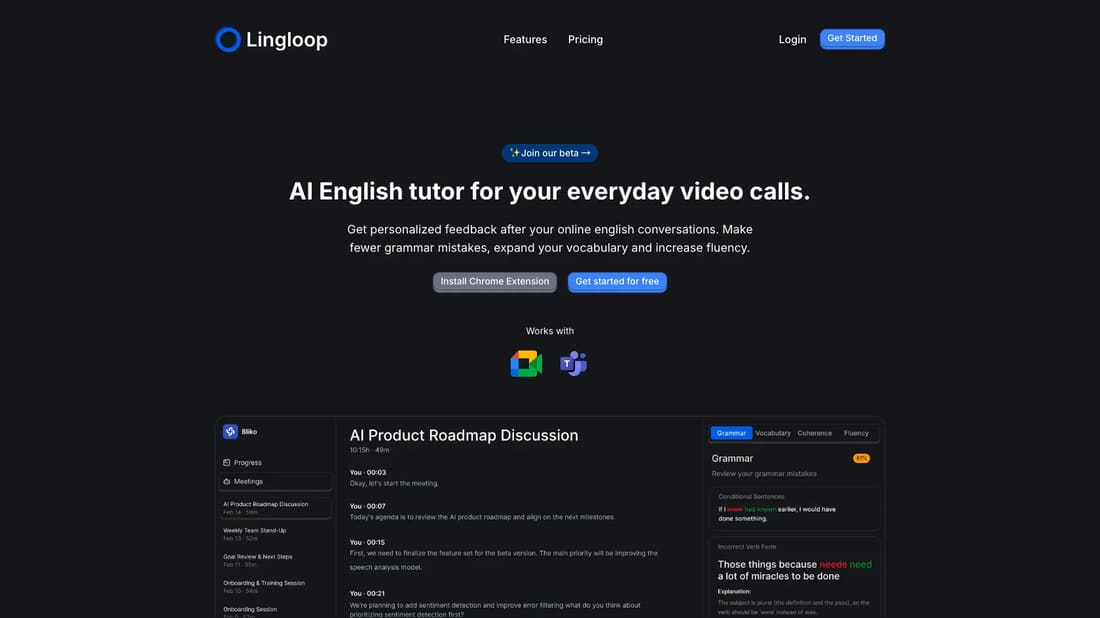 Lingloop screen shot