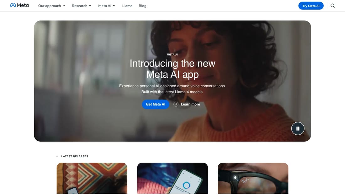 Meta AI screen shot