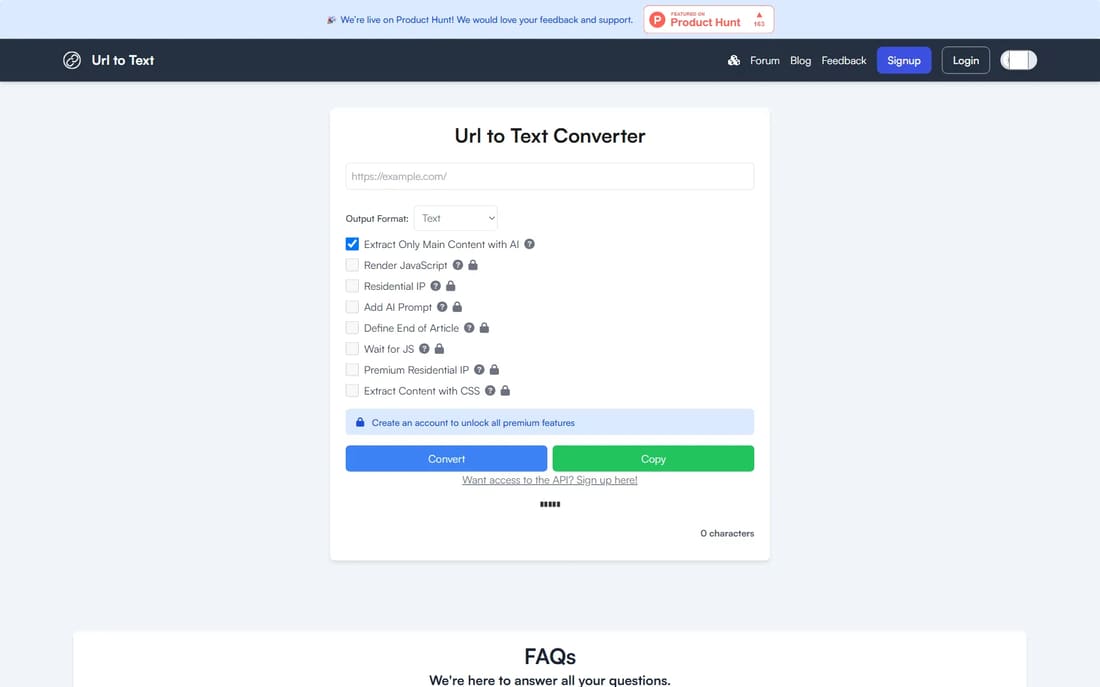 URLtoText screen shot