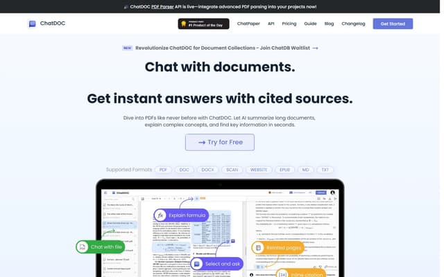 Screenshot or logo of ChatDOC tool