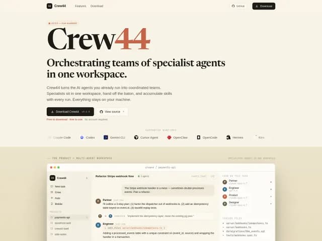 Screenshot or logo of Crew44 tool