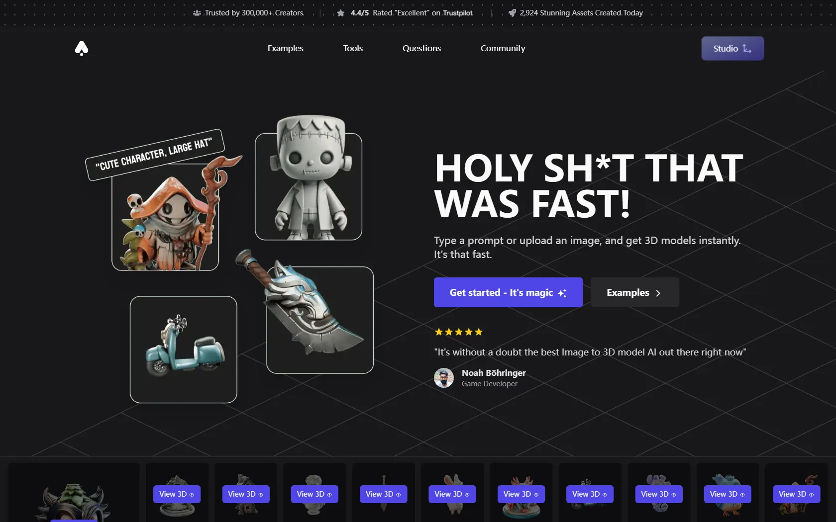 Screenshot or logo of 3D AI Studio tool