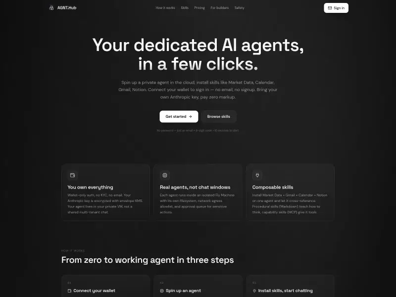 Screenshot or logo of AGNT.Hub tool