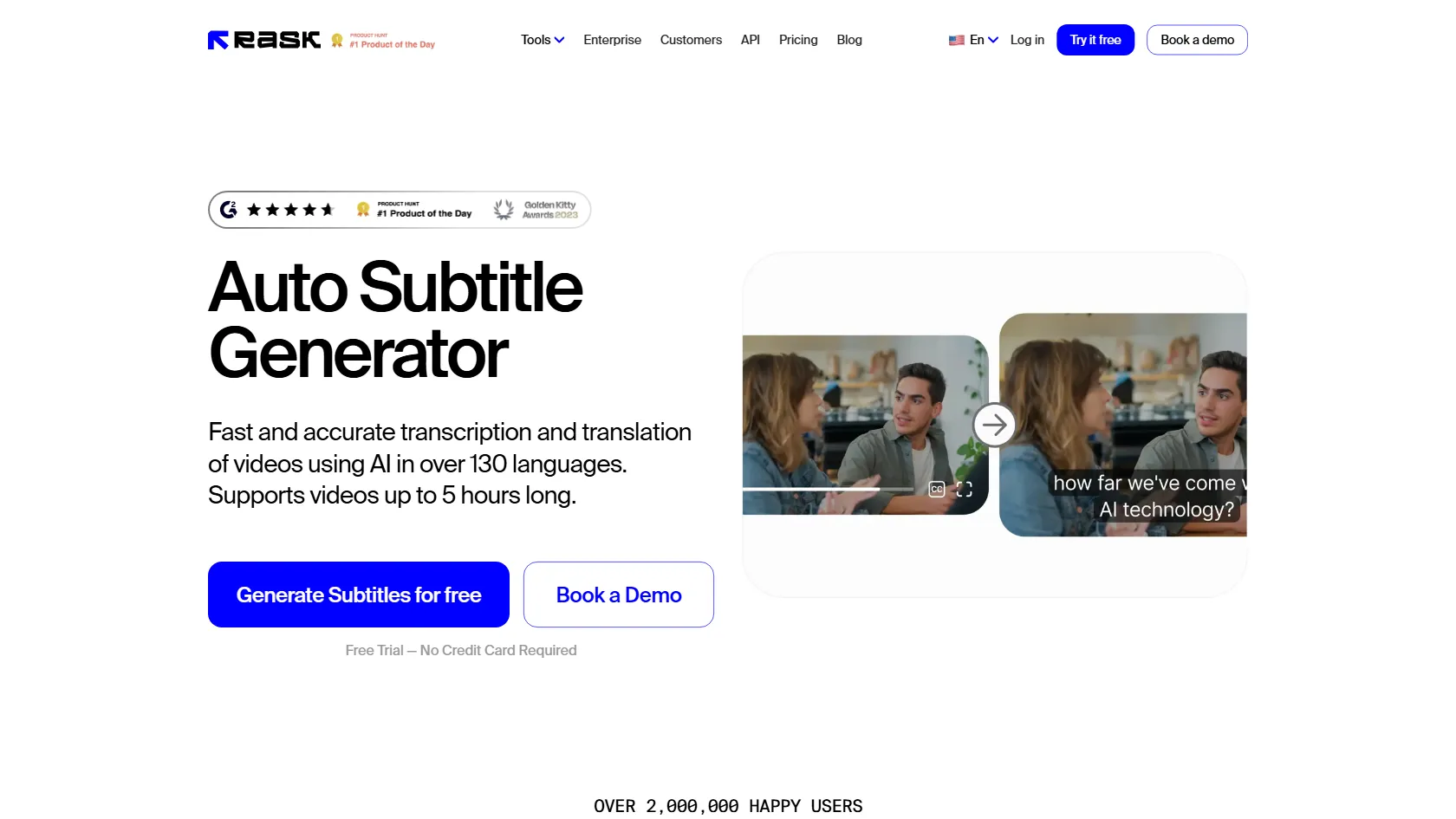 Screenshot or logo of AI Auto Subtitle Generator Online tool