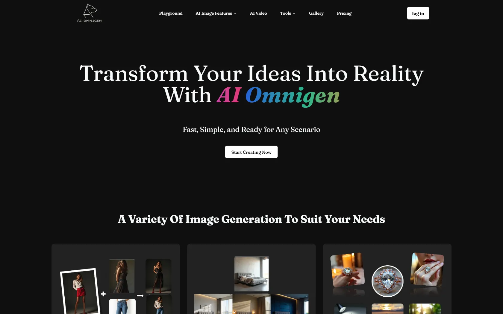 Screenshot or logo of AI Omnigen tool