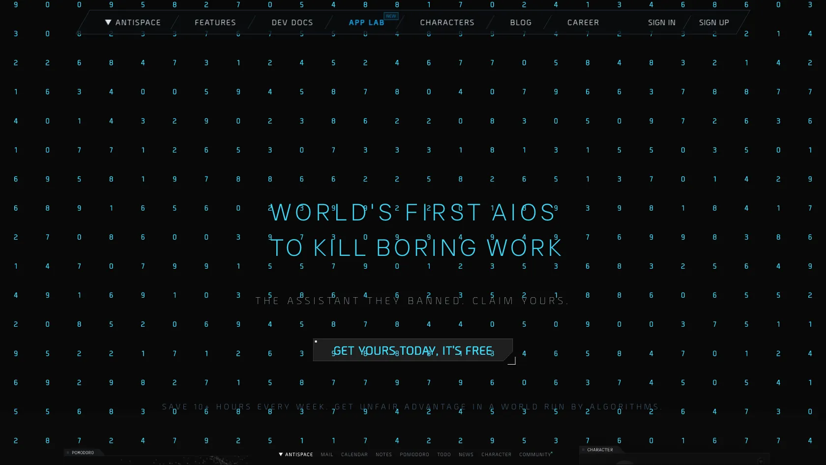 Screenshot or logo of Antispace tool