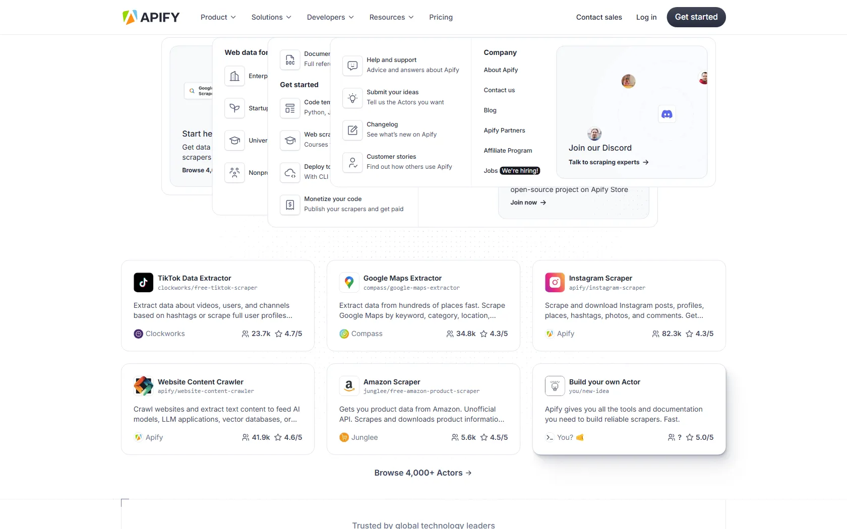 Screenshot or logo of Apify tool