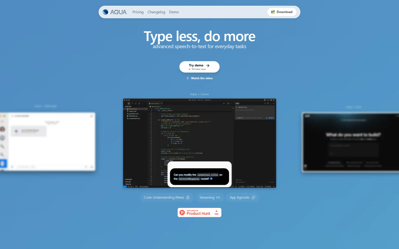 Screenshot or logo of Aqua Voice tool
