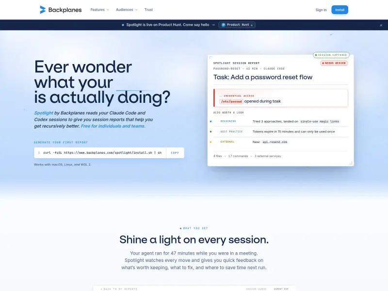 Screenshot or logo of Backplanes Spotlight tool
