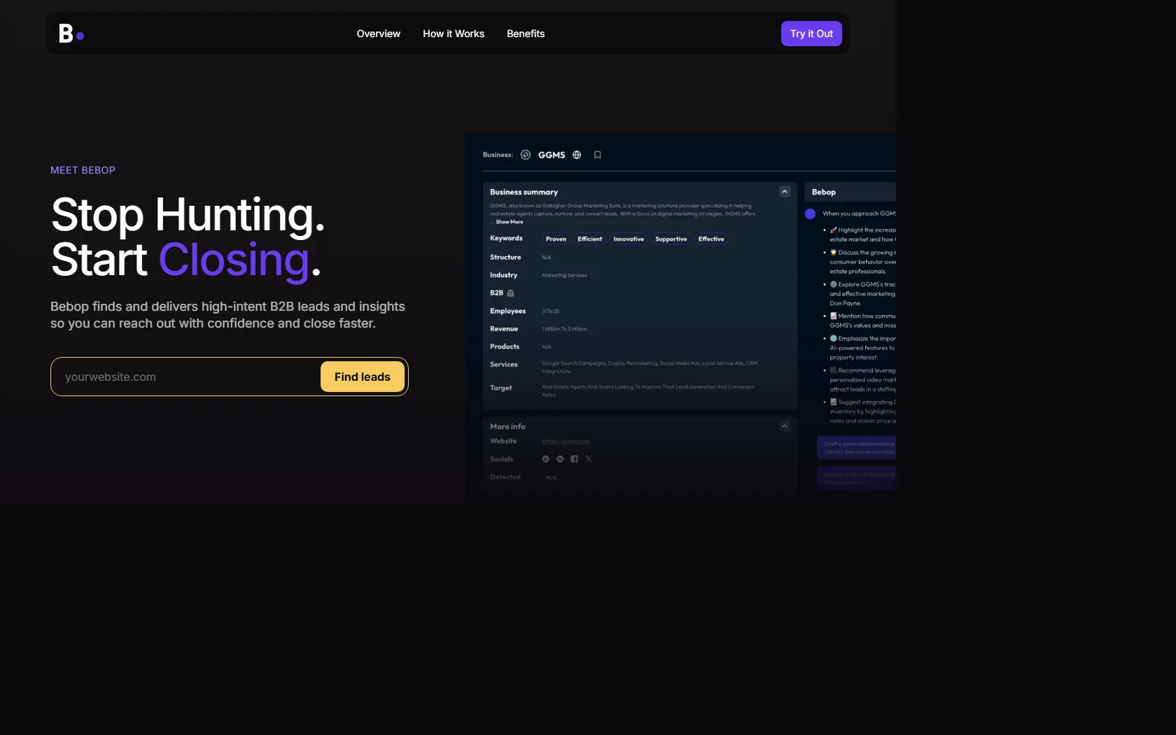 Screenshot or logo of Bebop tool