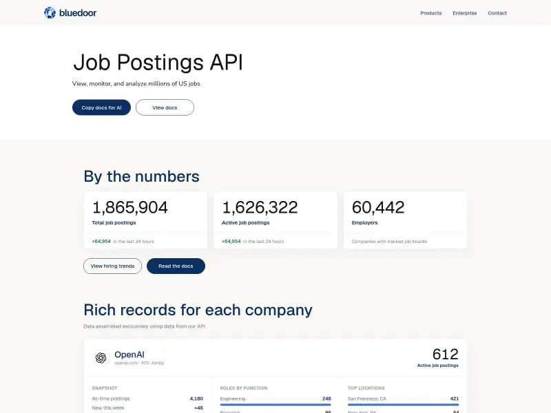 Screenshot or logo of Job Postings API tool