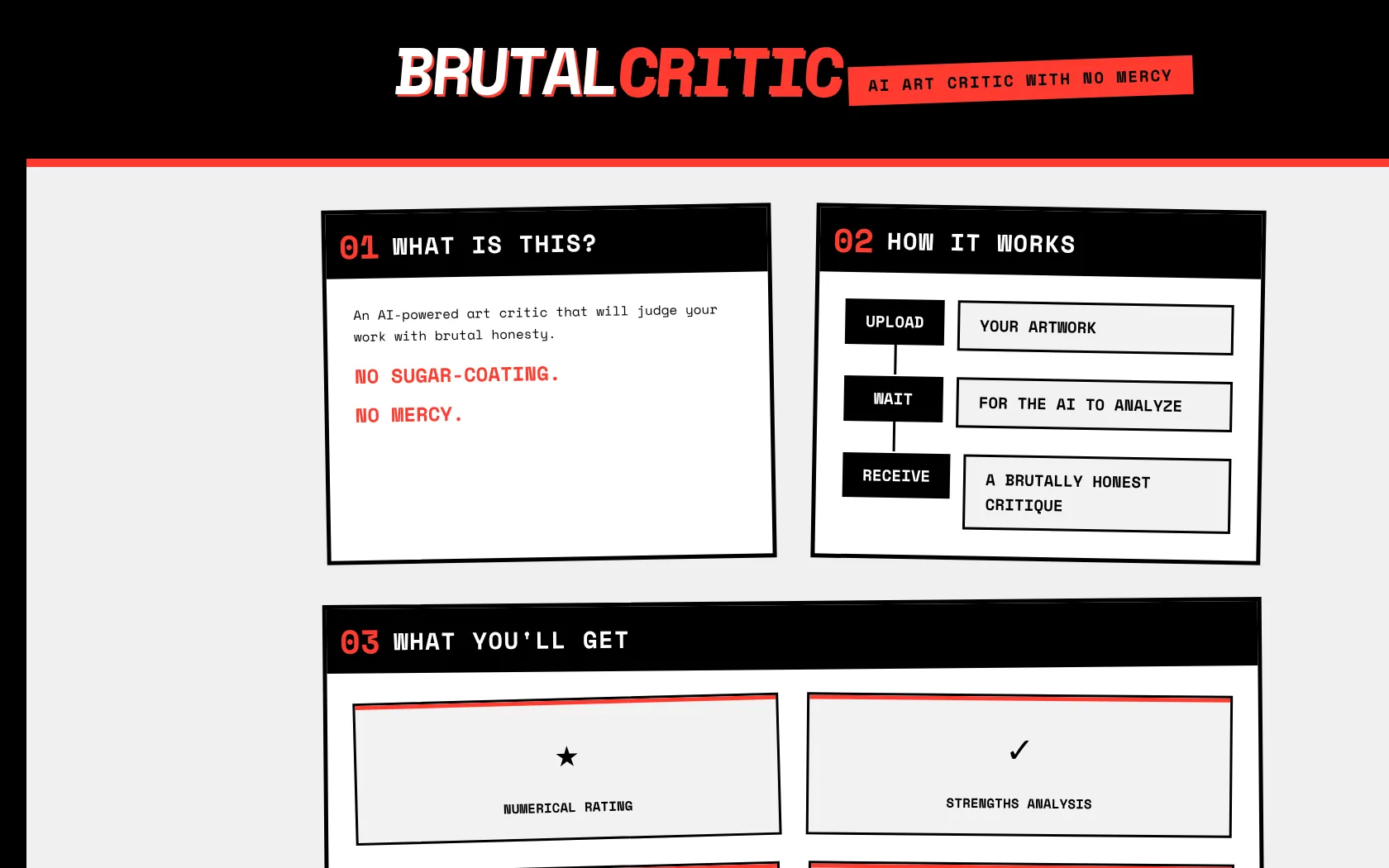 Screenshot or logo of BRUTALCRITIC tool