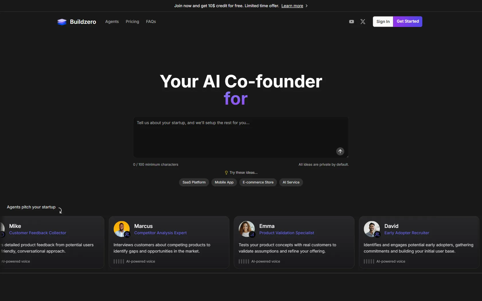 Screenshot or logo of Buildzero tool