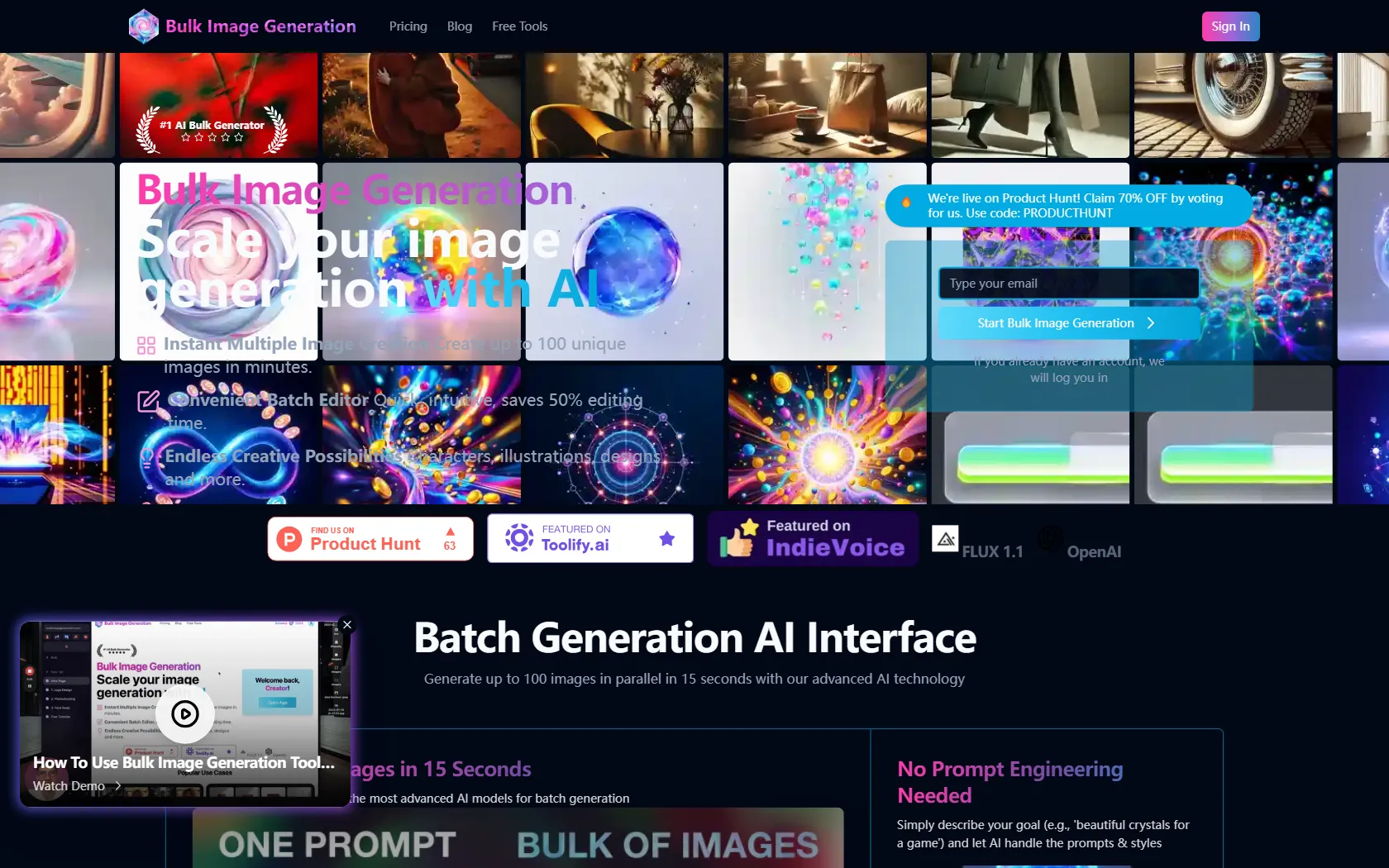 Screenshot or logo of Bulk AI Image Generator tool