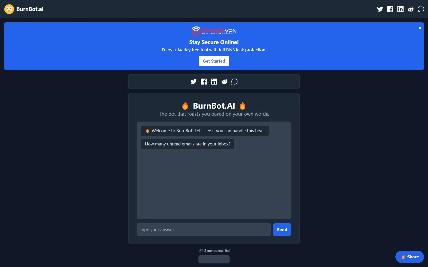 Screenshot or logo of BurnBot.ai tool