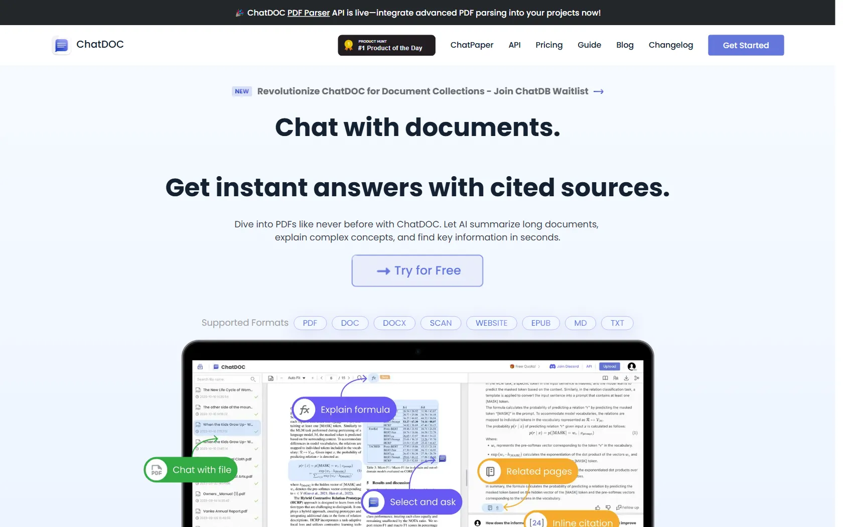 Screenshot or logo of ChatDOC tool