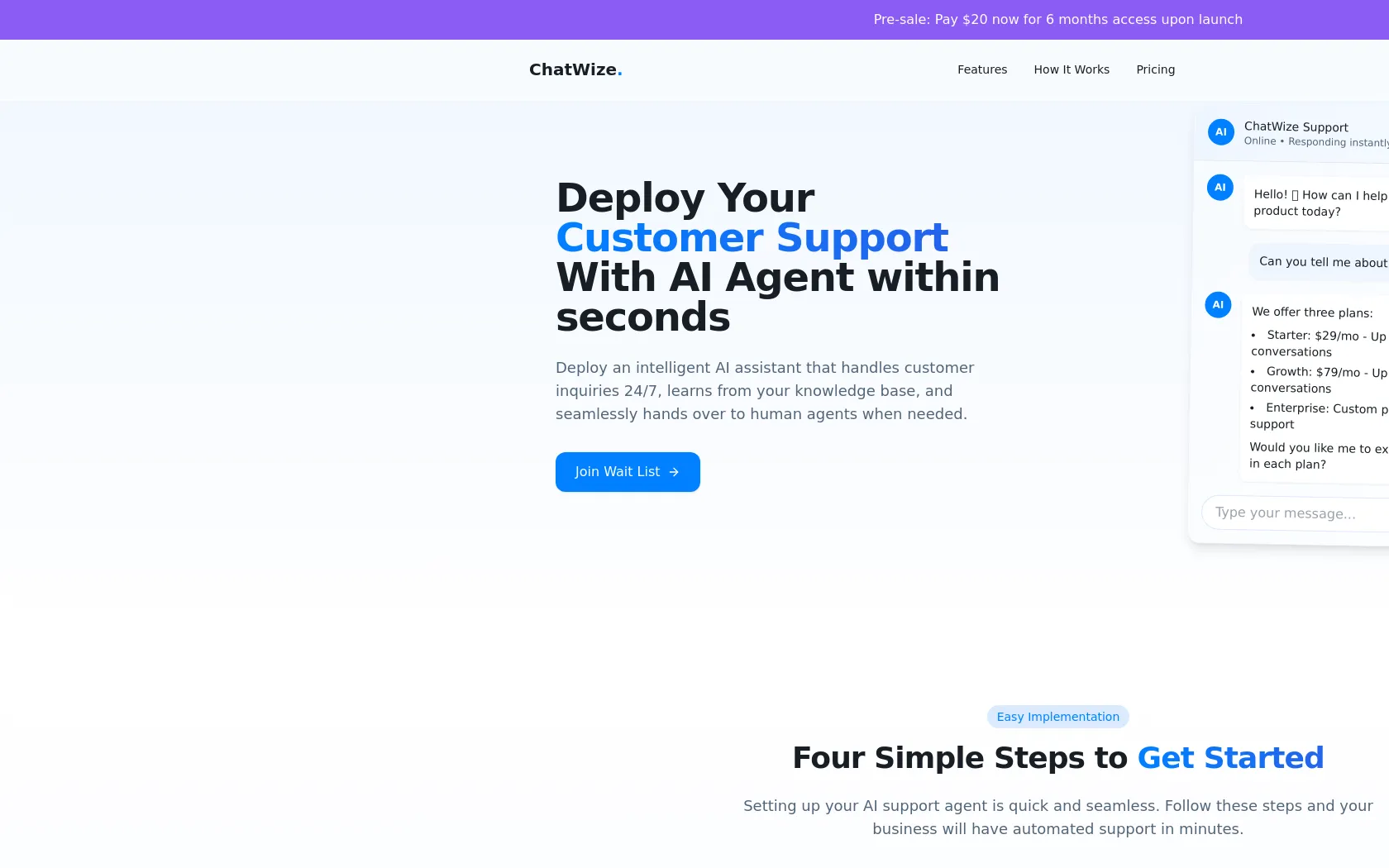 Screenshot or logo of ChatWize tool