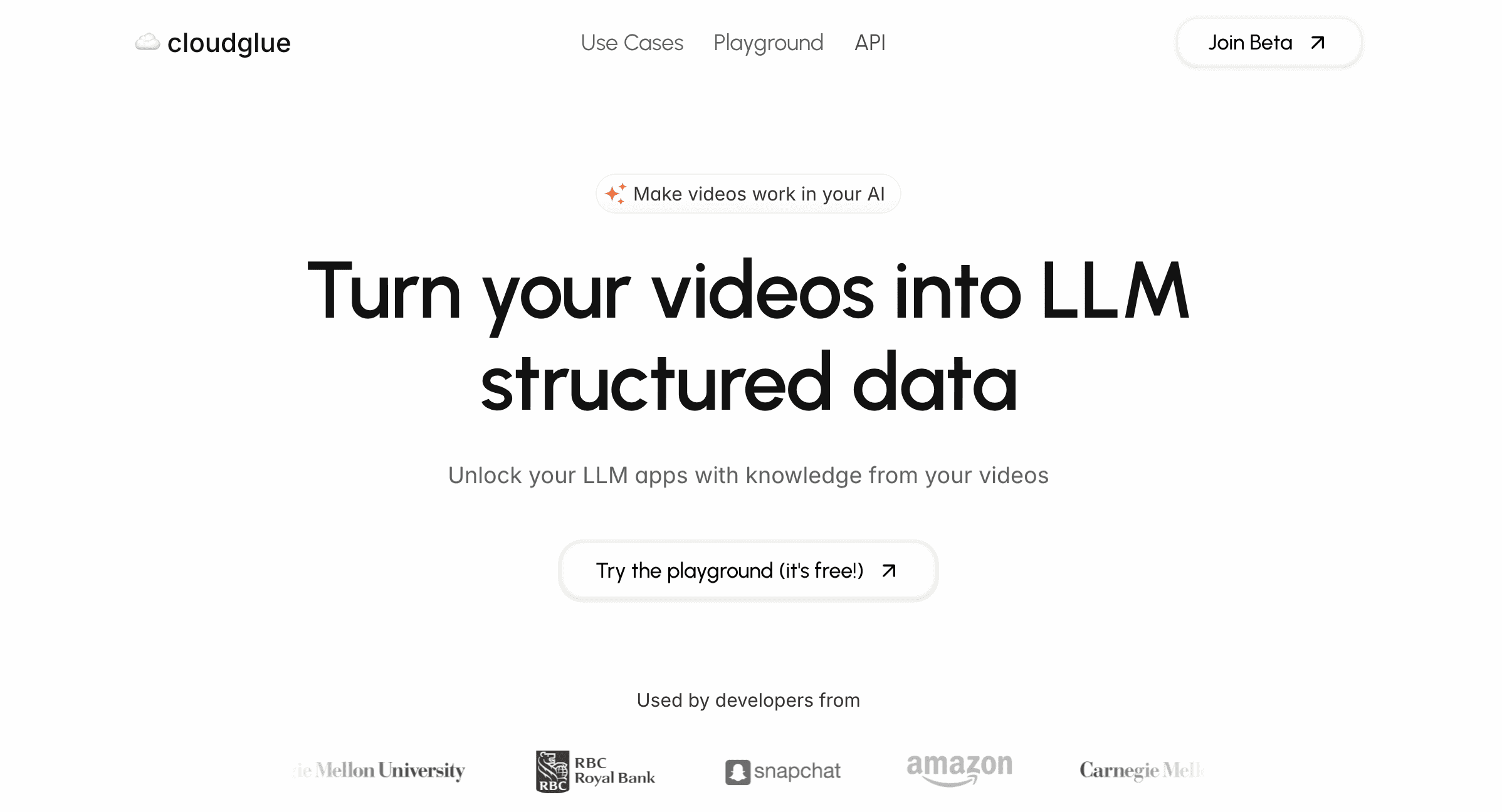 Screenshot or logo of Cloudglue tool
