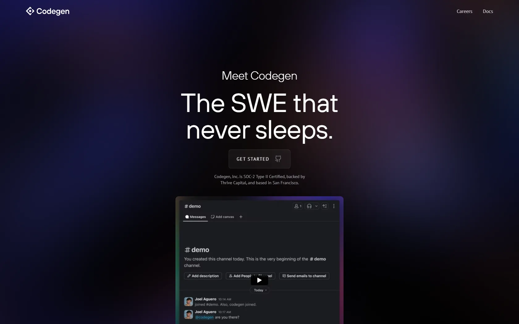 Screenshot or logo of Codegen tool