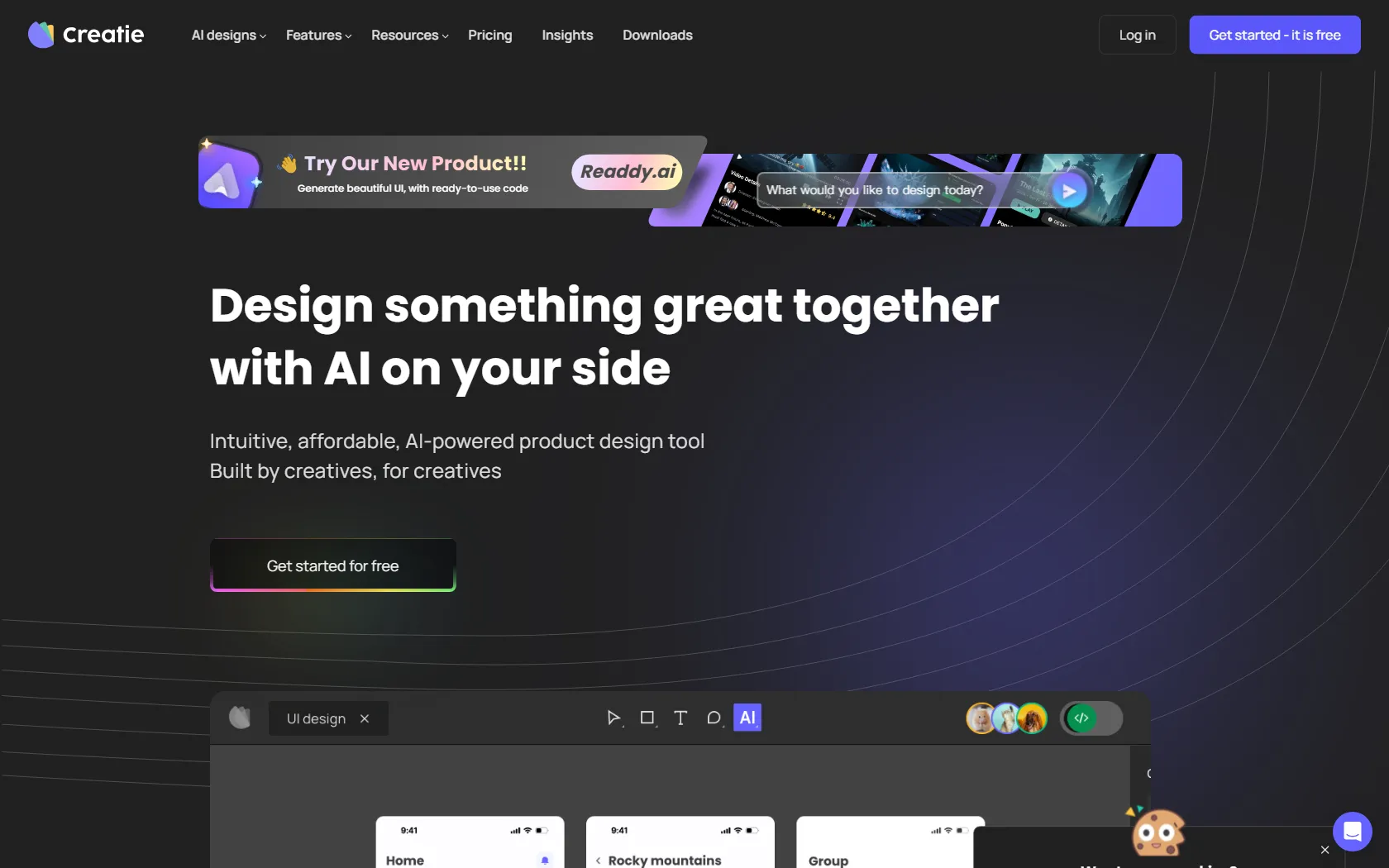 Screenshot or logo of Creatie tool