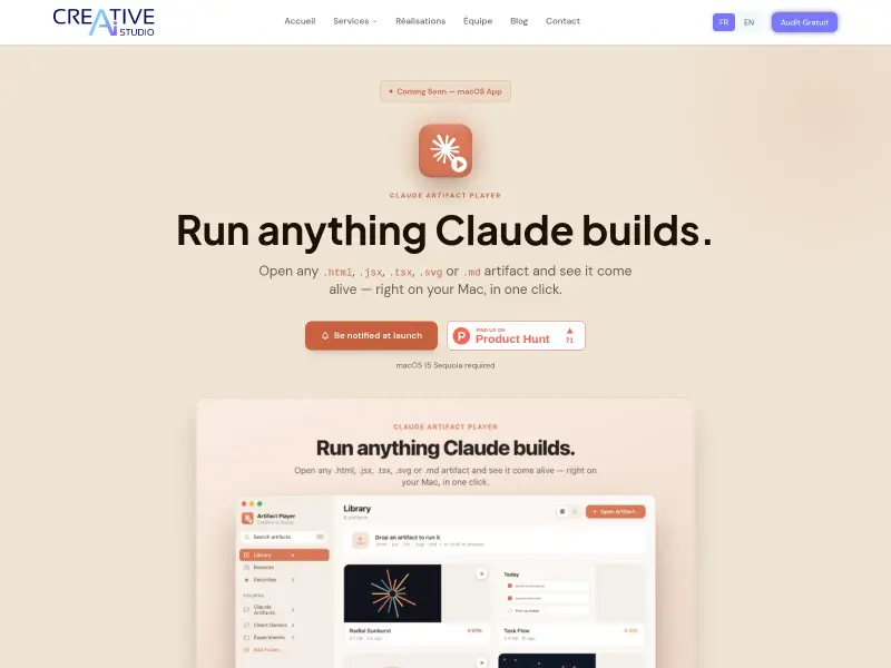 Screenshot or logo of Claude Artifact Player tool