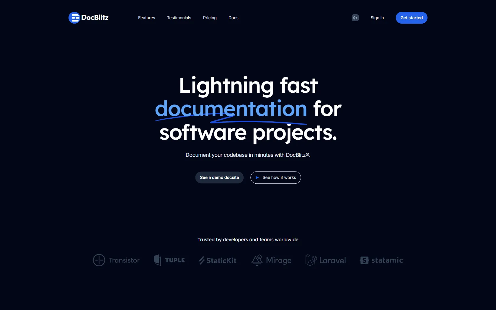 Screenshot or logo of DocBlitz® tool