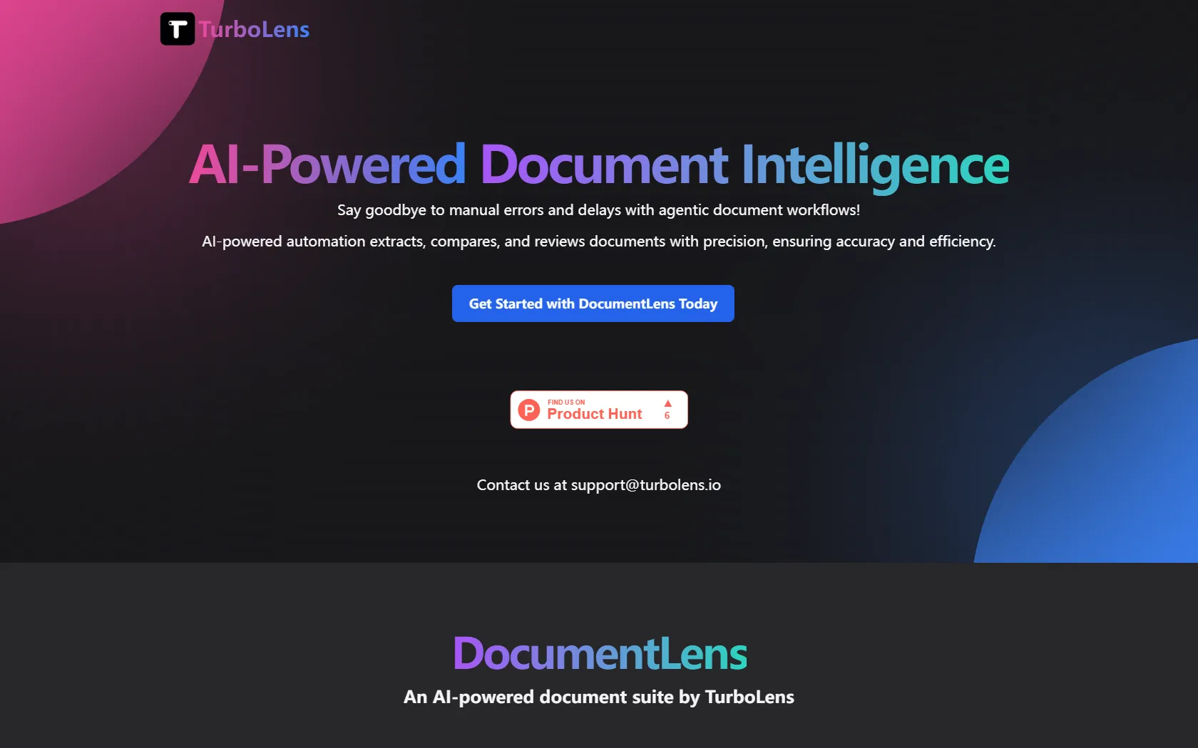 Screenshot or logo of DocumentLens tool