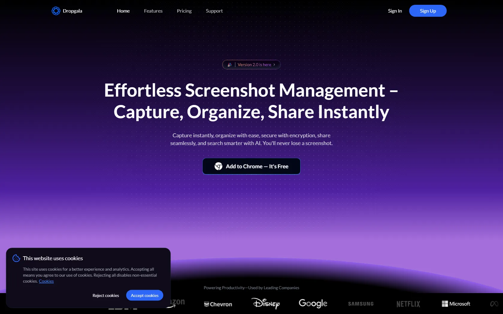 Screenshot or logo of Dropgala tool