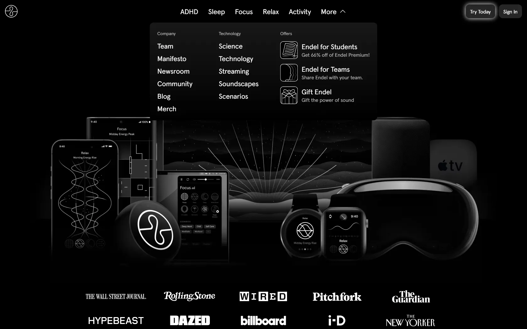 Screenshot or logo of Endel tool