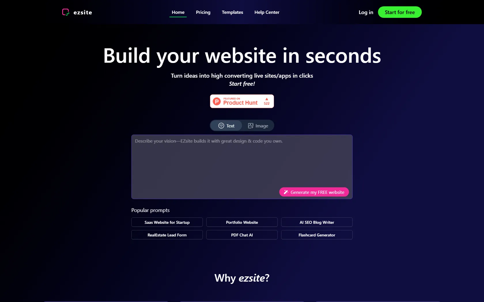 ezsite screen shot