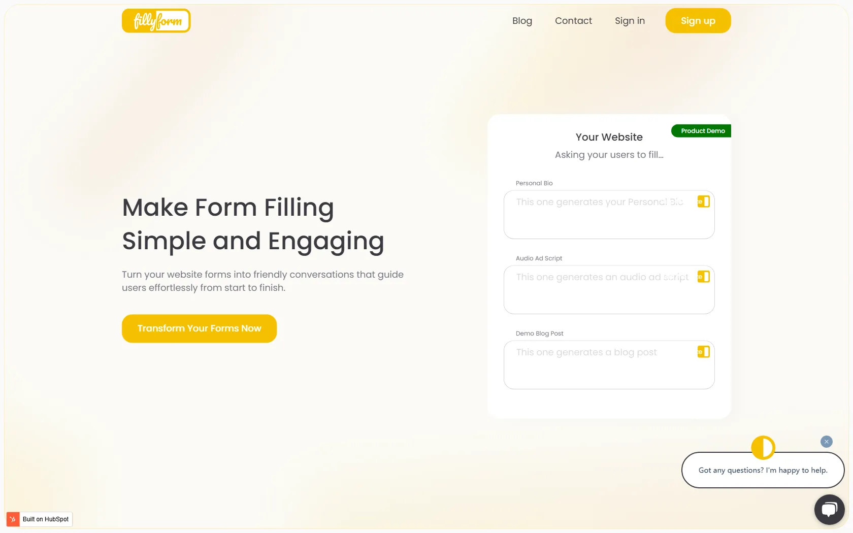 Screenshot or logo of FillyForm tool