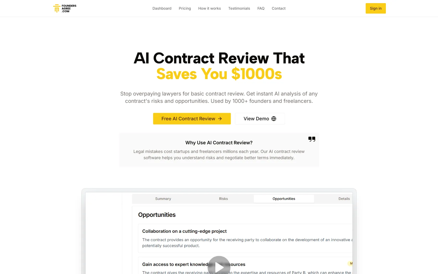 Screenshot or logo of Founders Agreement tool