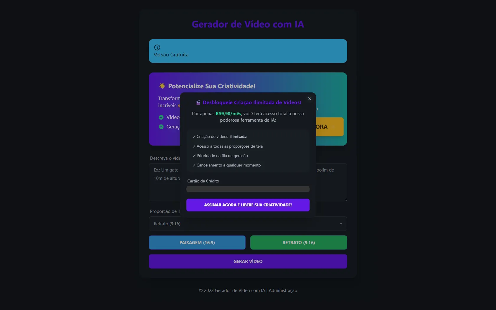 Screenshot or logo of Gerador de Vídeo com IA tool