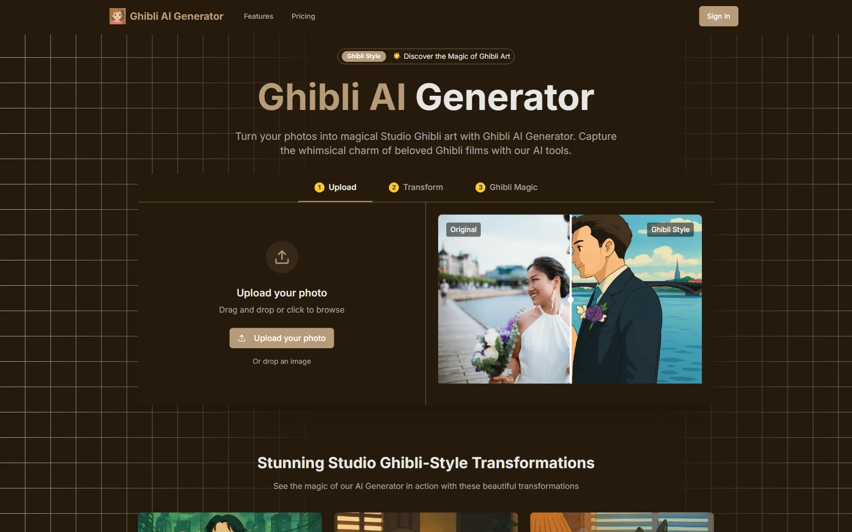 Screenshot or logo of Ghibli AI Generator tool