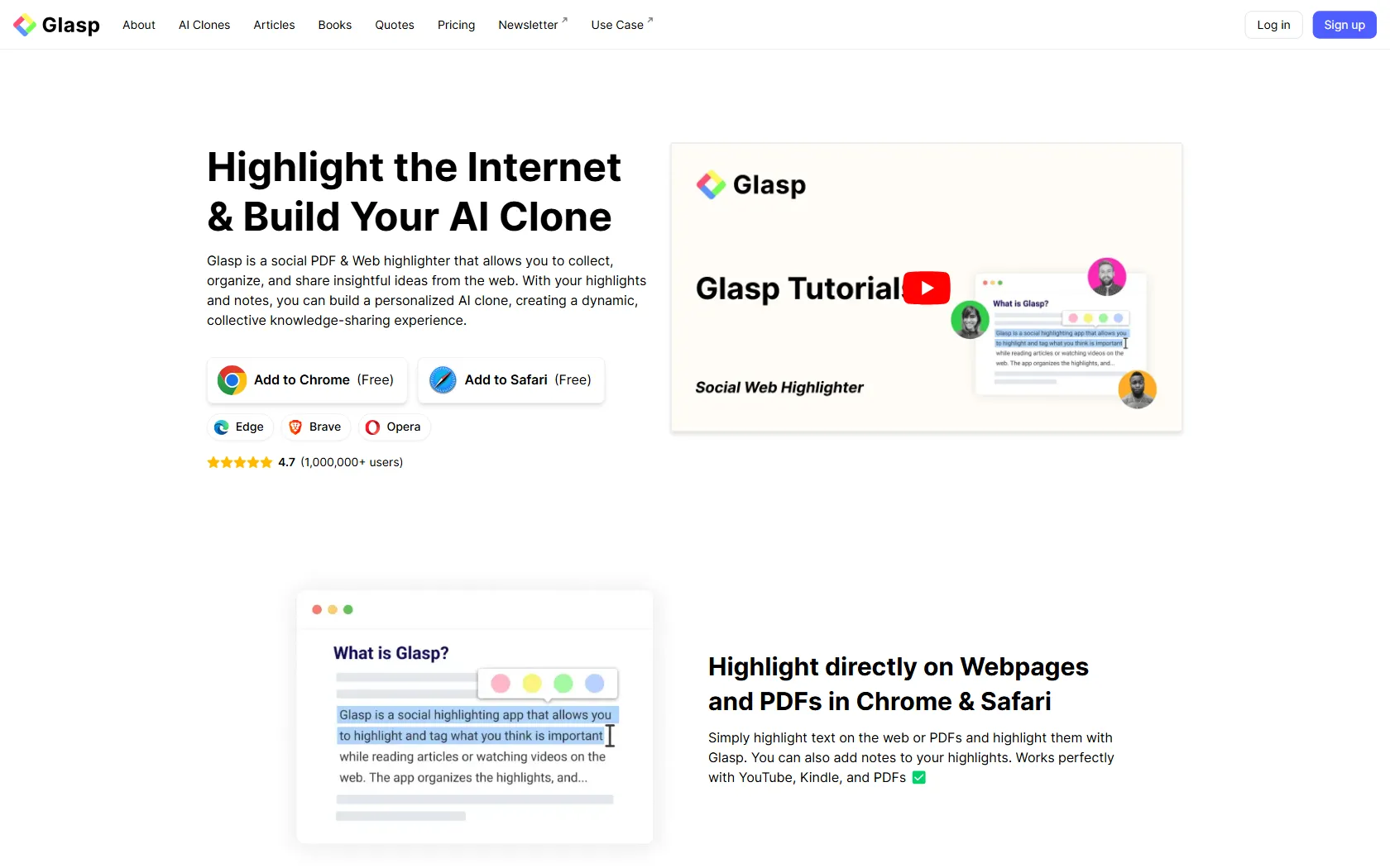 Screenshot or logo of Glasp tool