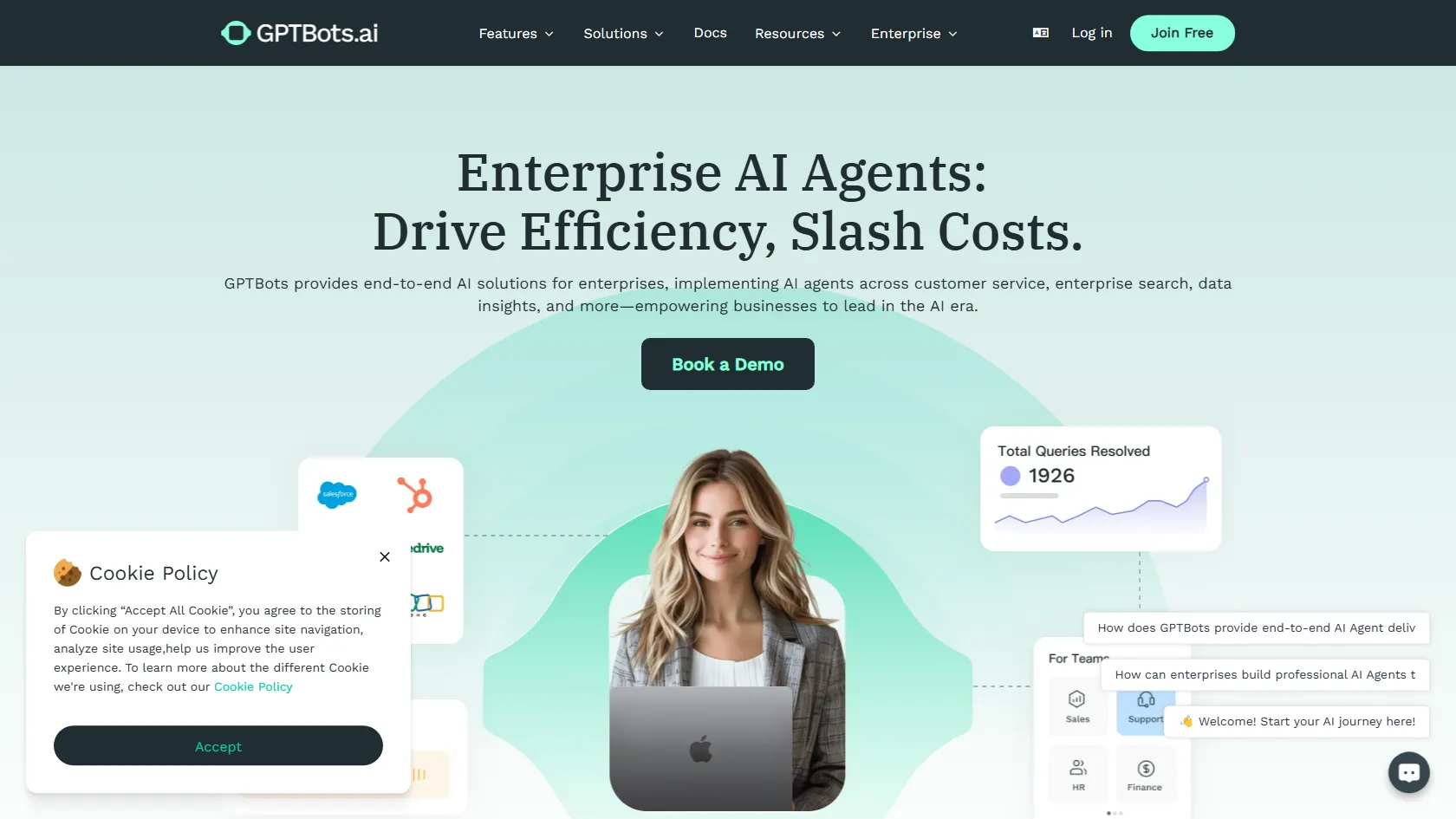 Screenshot or logo of GPTBots tool