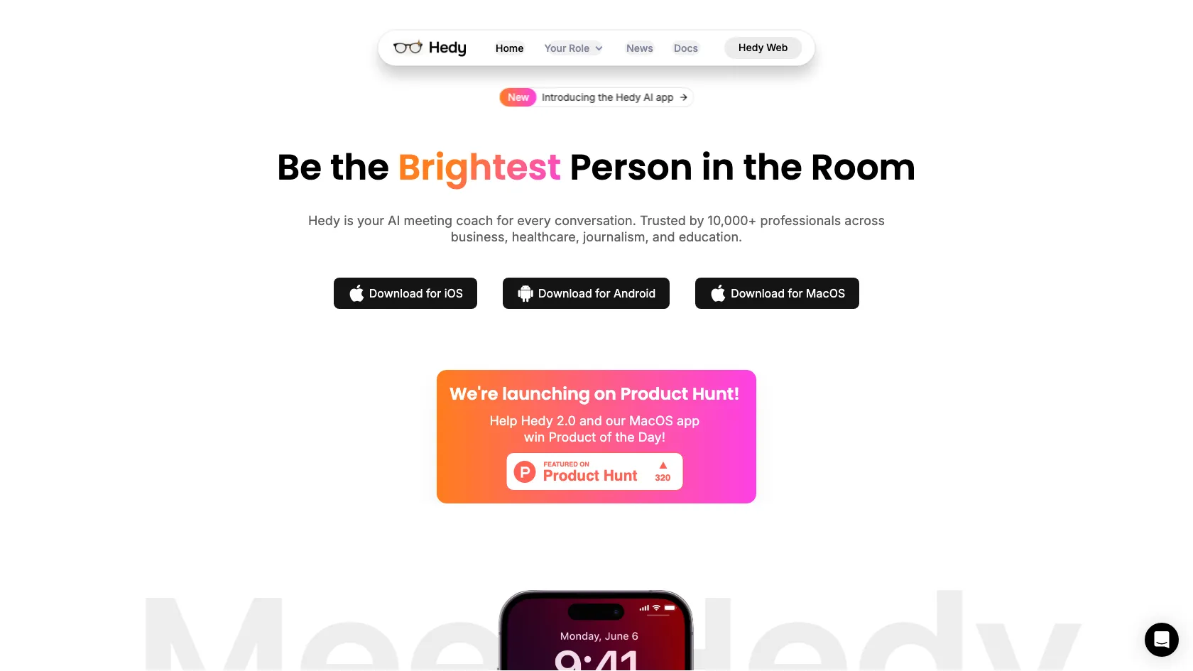 Screenshot or logo of Hedy AI tool