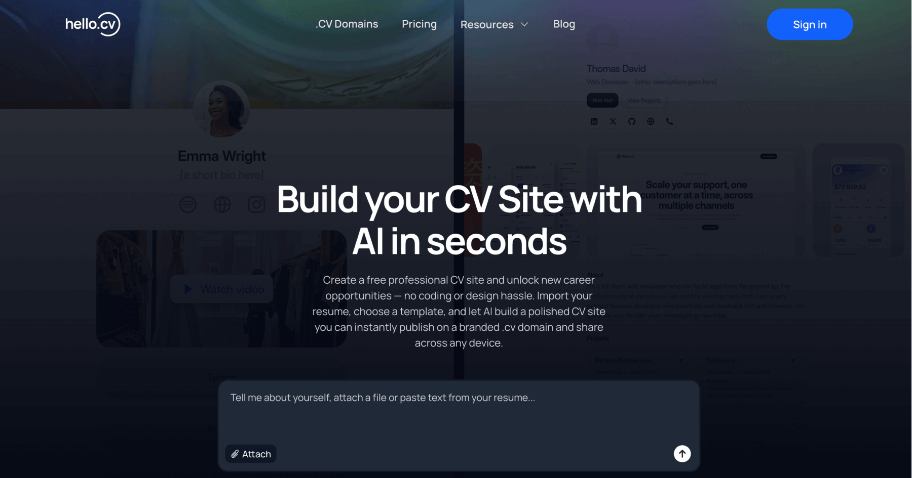Hello.cv screen shot