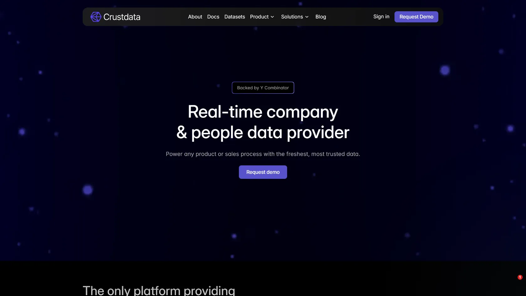 Screenshot or logo of Crustdata tool