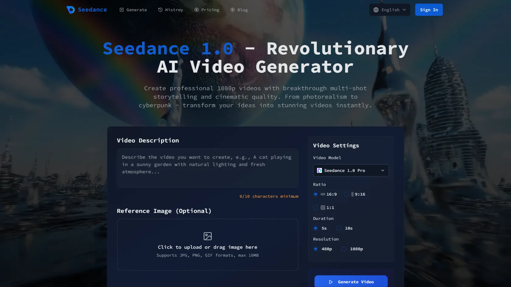 Seedance 1.0 screen shot