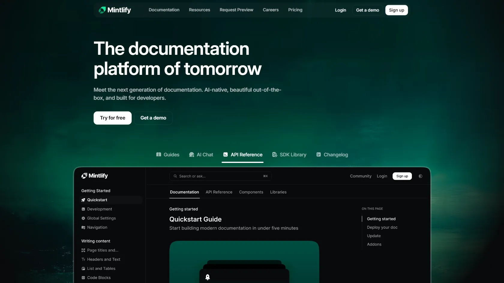 Mintlify screen shot