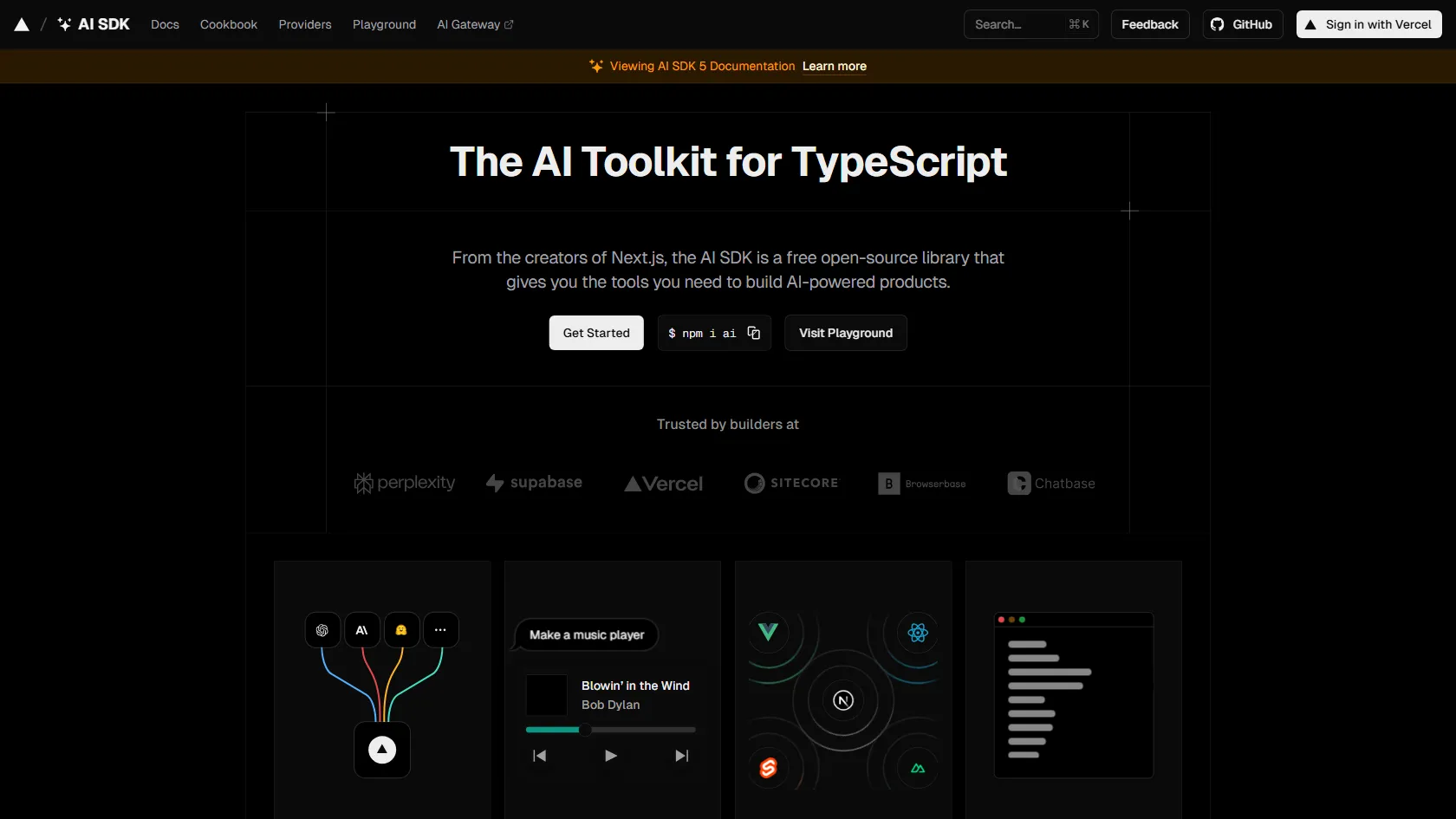 Screenshot or logo of AI SDK tool