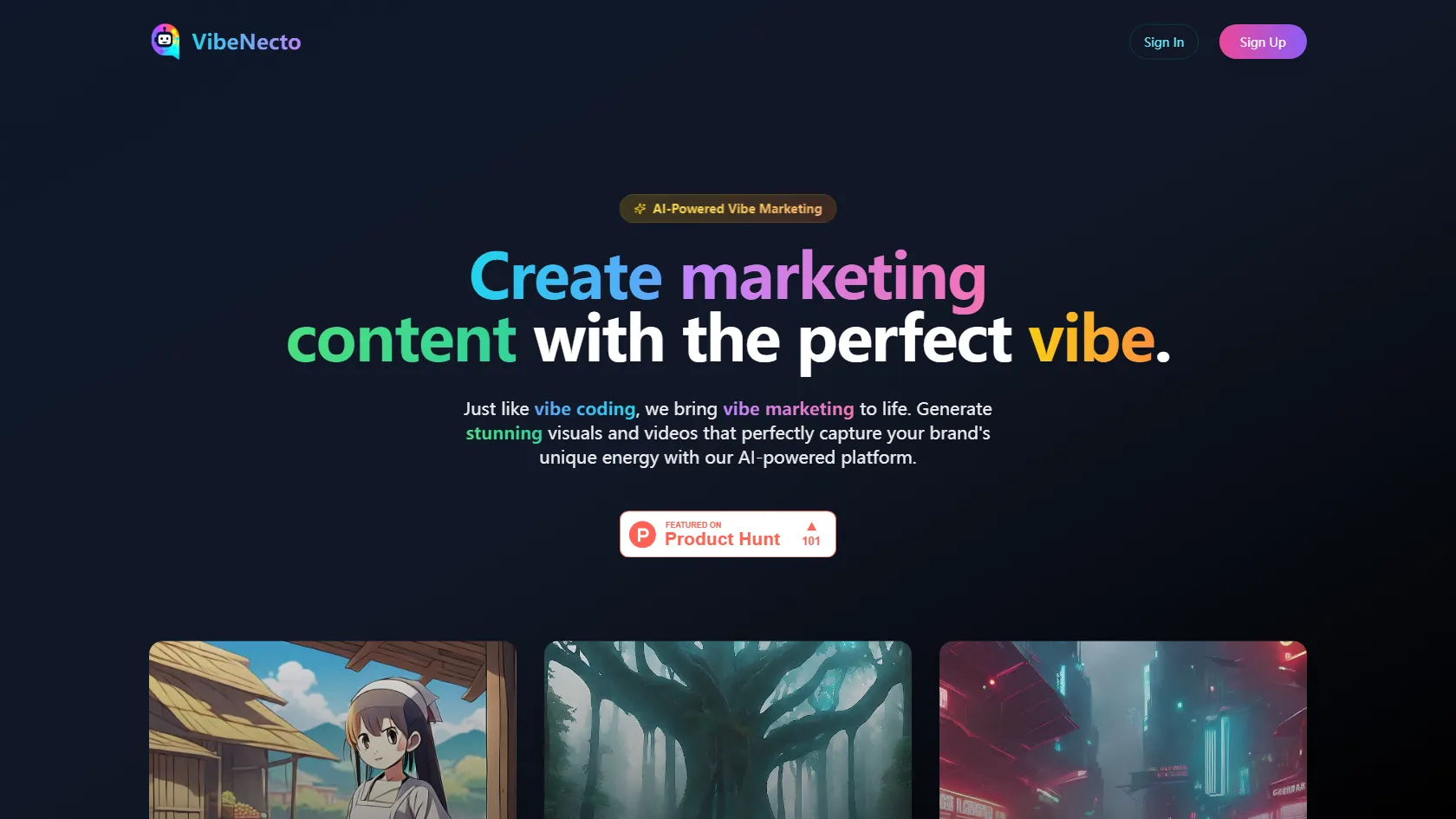 Screenshot or logo of VibeNecto tool