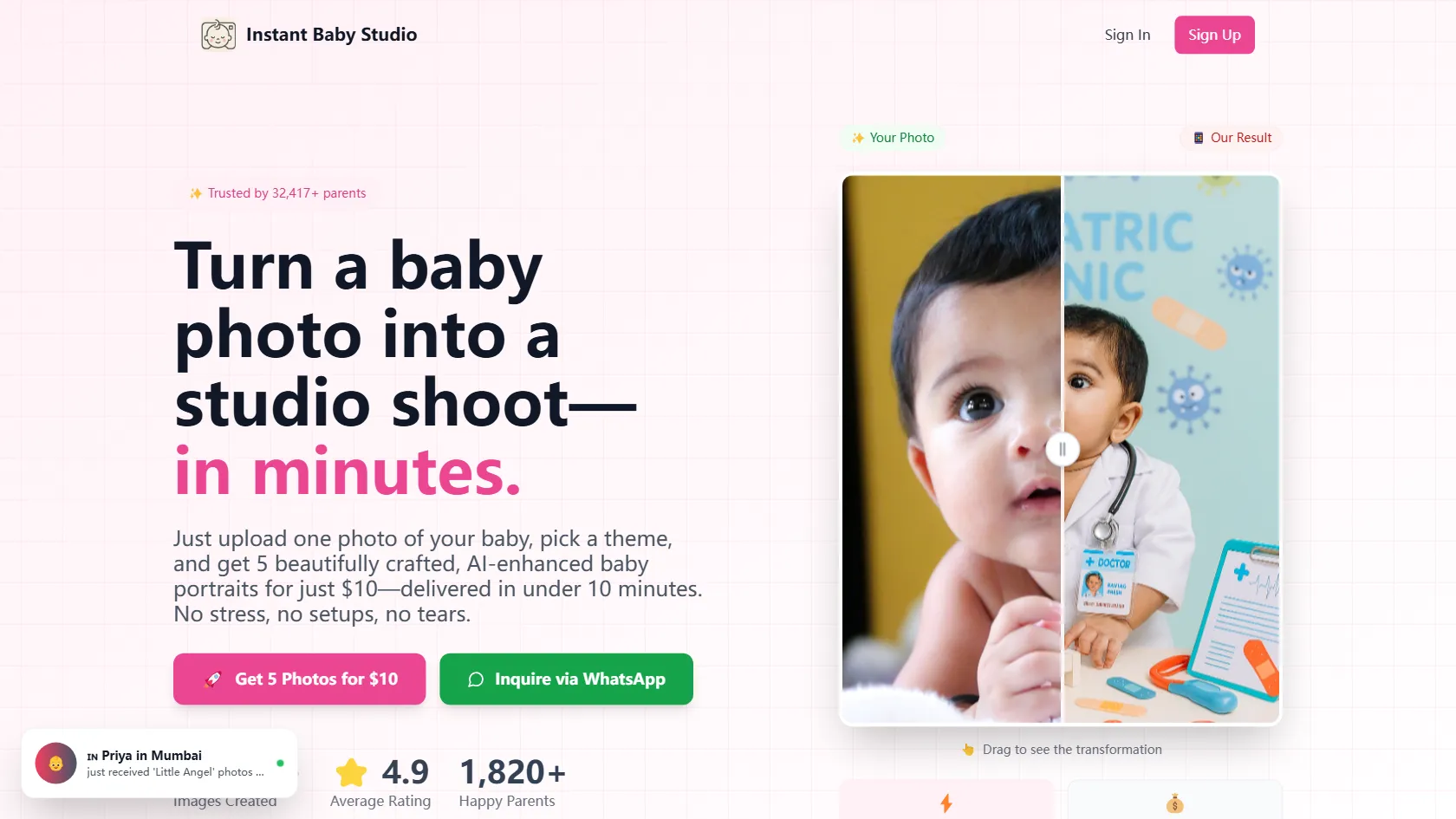 Instant Baby Studio screen shot
